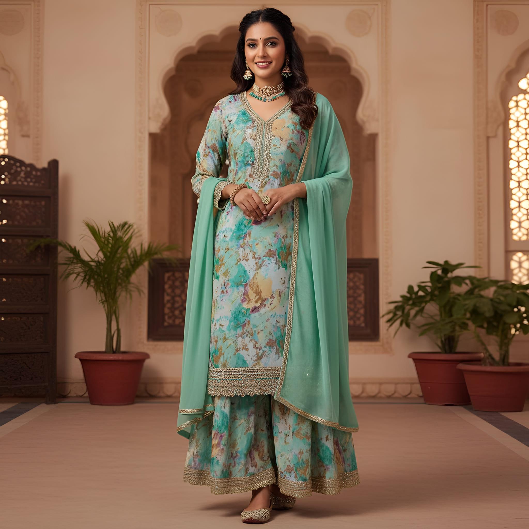 georgette fabric suit set